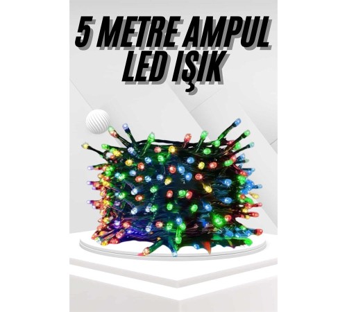 Ledli Fişli Led Dekor Lambası 5M RGB Yılbaşı Ağacı Işığı Ledli Fişli Led Dekor Lambası 5M RGB Yılbaşı Ağacı Işığı