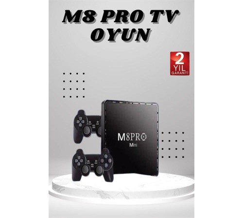 M8 PRO Mini 2.4G 10K ultra HD 64 GB TV BOX Android TV GAME BOX  2 Adet Oyun Konsolu