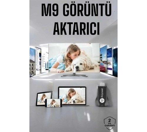 M9 Plus Kablosuz Görüntü+Ses Aktarıcı HDMI TV