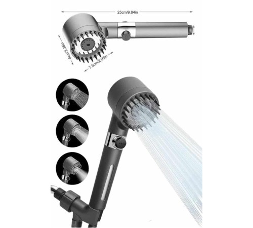 Masaj Etkili Turbolu Çok Fonksiyonlu Filtreli Duş Başlığı Yeni Nesil