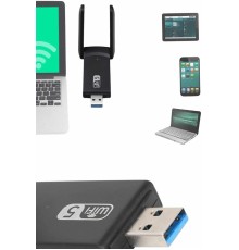 Mbps Wifi Alıcı Kablosuz Wifi Adaptörü Çift Band Çift Antenli