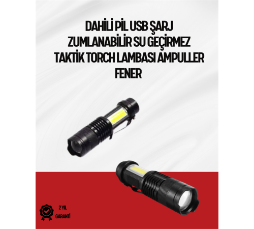 Mini Boy LED El Feneri - 2000 Lümen, Su Geçirmez Tasarım
