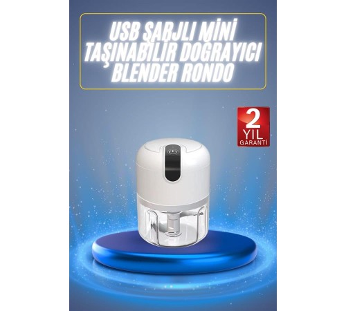 Mini El Rondosu Şarjlı Doğrayıcı Taşınabilir Rondo Blender 250 ML