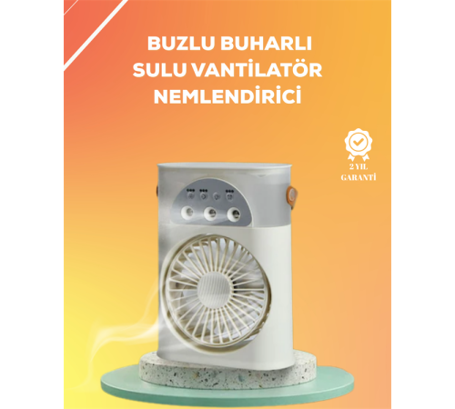 Mini Klima Fan | USB'li, 7 Renk Gece Işığı, 3'ü 1 Arada Fonksiyon