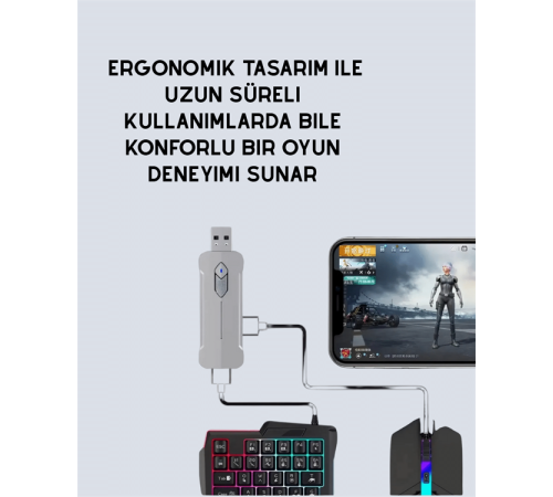 Mobil Oyunlar için Klavye, Mouse ve Dönüştürücü Seti