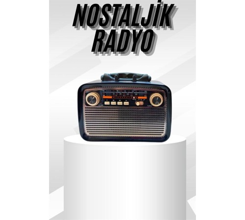 Müzik Kutusu Bluetooth Bağlantılı El Fenerli Nostaljik Tasarım Radyo