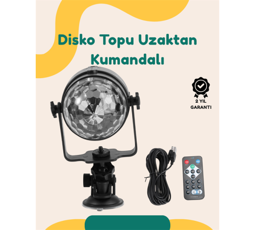 Müzik Ritmine Uyumlu 7 Modlu Renkli Disko Topu Işığı Müzik Ritmine Uyumlu 7 Modlu Renkli Disko Topu Işığı