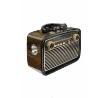 Nostalji Radyo Bluetooth Hoparlör USB-SD Kart Giriş Led Fener Işıklı Bataryalı Pilli