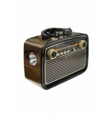 Nostalji Radyo Bluetooth Hoparlör USB-SD Kart Giriş Led Fener Işıklı Bataryalı Pilli