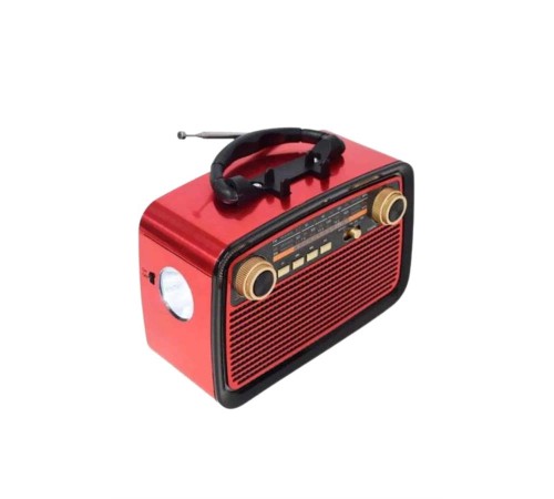 Nostaljik Görünümlü Ahşap Radyo TF SD USB Girişli Led Fener Işıklı