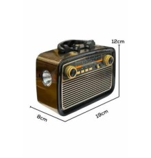 Nostaljik Radyo Bluetooth Bağlantılı Müzik Kutusu Ahşap