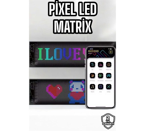 Otomobil Uyumlu Led Matrix Dijital Ekran Bluetooth Bağlantılı