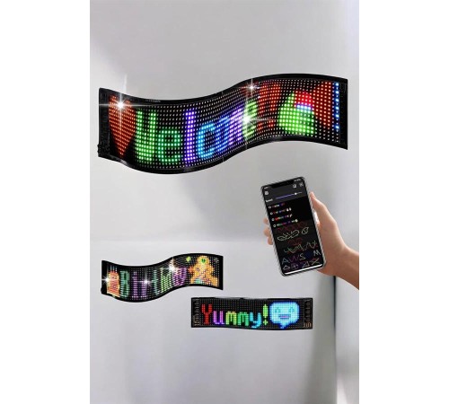 Otomobil Uyumlu Led Matrix Dijital Ekran Bluetooth Bağlantılı