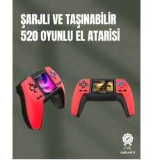 P5 GamePad Retro Konsol – Nostaljik Oyun Deneyimi, 520 Klasik Oyun Seçeneği