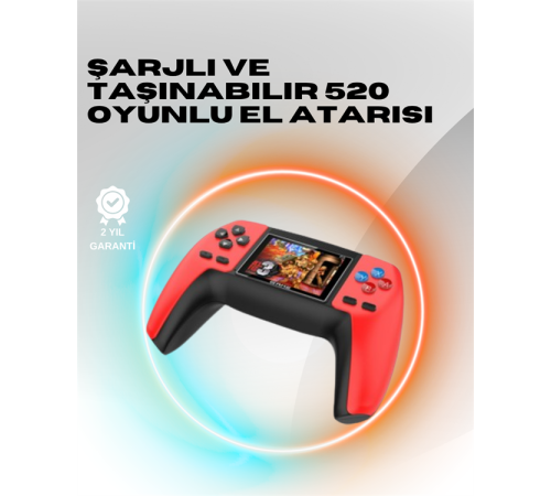 P5 Mini Retro Oyun Konsolu – Tak-Çalıştır, 520 Hazır Oyun, Portatif Kullanım