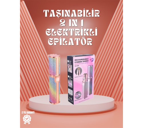 Paslanmaz Çelik Bıçaklı USB Epilatör – Kaş, Üst Dudak ve Çene Tüy Temizleyici