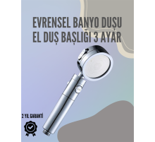 Paslanmaz Çelik Çok Fonksiyonlu El Duş Başlığı – 3 Modlu Püskürtme Seçeneği