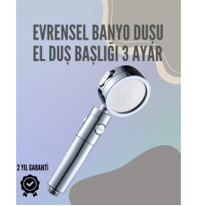 Paslanmaz Çelik Çok Fonksiyonlu El Duş Başlığı – 3 Modlu Püskürtme Seçeneği