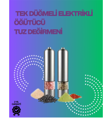 Paslanmaz Çelik Otomatik Baharat Öğütücü Pille Çalışan Tek Tuşlu Kullanım