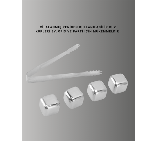 Hızlı Soğutma Özellikli Paslanmaz Metal Buz Küpü Takımı