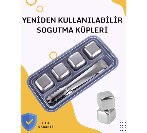 Paslanmaz Metal Buz Küpleri-Çok Amaçlı Kullanıma Uygun