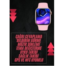 Pembe Akıllı Saat 49mm iOS & Android Uyumlu Arama Özellikli