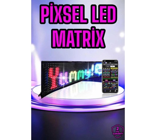 Piksel Led Matrix RGB Işıklı Led Yazılı Bluetooth Bağlantılı 16X64