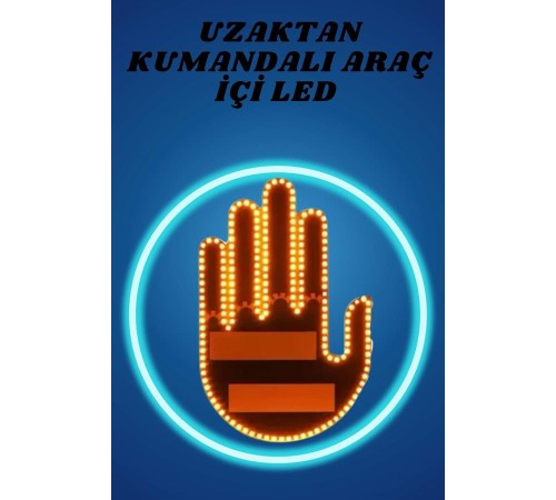 Pilli Led Işık Araç Camı İçin Uzaktan Kumandalı El Simgesi