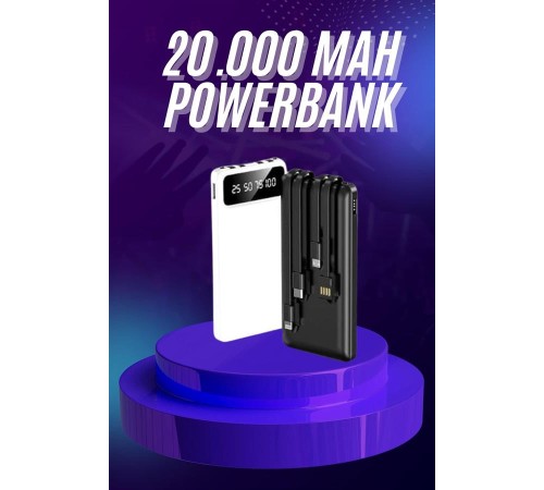 Powerbank 20.000 MAH Hızlı Şarj Özellikli Taşınabilir USB Girişli