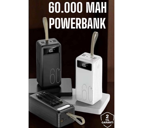 Powerbank 60.000 MAH Dijital Göstergeli 4 Portlu Taşınabilir