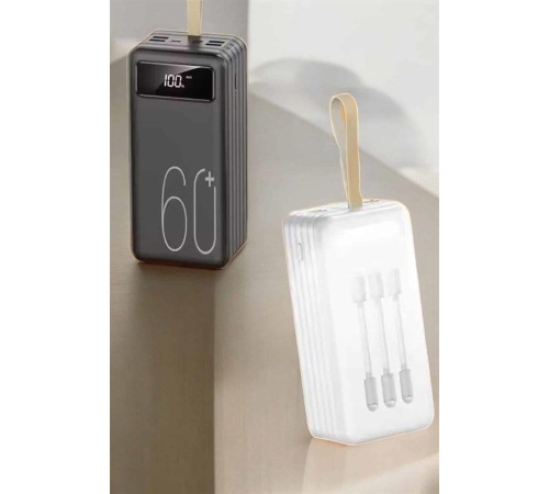 Powerbank 60.000 Mah Hızlı Şarj 4 Çıkışlı Uzun Şarj Süreli Dijital Göstergeli