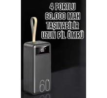 Powerbank 60.000 Mah Hızlı Şarj 4 Çıkışlı Uzun Şarj Süreli Dijital Göstergeli