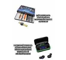 Powerbank Bluetooth Kulaklık Ve Akıllı Saat 7 Kordonlu Metal Kordon Plastik Kordon