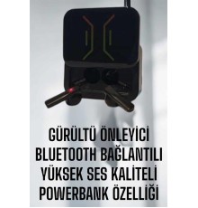 Powerbankli Bluetooth Kulaklık Yüksek Ses Kaliteli Kablosuz