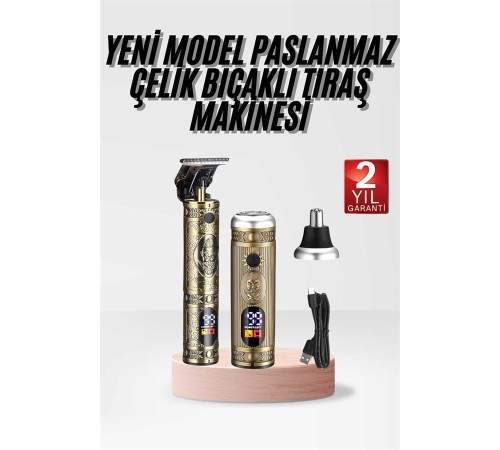 Profesyonel Saç Sakal Vücut Kulak ve Burun Tıraş Makinesi 3 Başlıklı