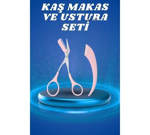 Profesyonel Taraklı Kaş Usturası ve Kaş Makası Bıyık Alma Kaş Usturası