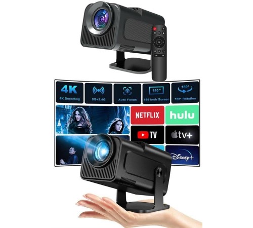 Projektör Siyah Android Taşınabilir Sinema Projeksiyon Wifi Destekli En Güncel Sürüm Akıllı