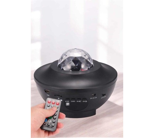 Projektör Yıldız Gece Lambası Disko Topu Bluetooth Bağlantılı Taşınabilir Şarjlı