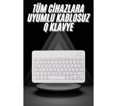 Q Klavye Türkçe Bluetooth Klavye Tüm Cihazlara Uyumlu Kablosuz
