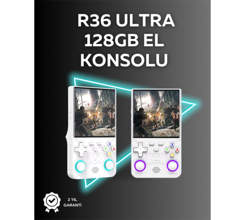 R36 Ultra 128GB Taşınabilir Oyun Konsolu – 4” IPS Ekran, 30.000+ Oyun, WiFi Destekli