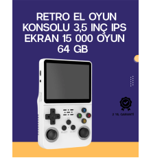 R36S Retro El Konsolu 64 GB – 15.000 Oyun, Geniş Platform Desteği, 3.5” IPS Ekran