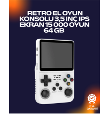 R36S Retro Oyun Cihazı – Çift MicroSD Desteği, Çoklu Platform Uyumu, 3200 mAh Batarya