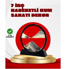 Rahatlatıcı Kum Sanatı – Yuvarlak Cam Çerçeveli Hareketli Kum Resmi, Ofis ve Ev İçin Etkileşimli Masaüstü Süs