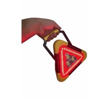 Reflektör Güneş Panelli Solarlı Şarjlı Üçgen Işıklı Trafik Reflektör Fener