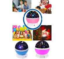 Renkli Yıldızlı Gökyüzü Projeksiyon Gece Lambası Pilli ve USB Kablolu