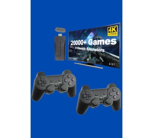 Retro Oyunlar 4k Game Stick 2.4g Kablosuz Çift Kol 3500 Oyun Atari