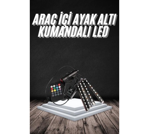 RGB Işıklı Araç İçi Aydınlatma Kumandalı 12'li Led Işık Renk Değiştirebilen