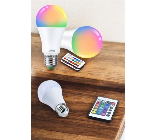 RGB Led Lamba Led Işık Ampul Renk Değiştirebilen 100 Watt