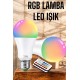 RGB Led Lamba Led Işık Ampul Renk Değiştirebilen 100 Watt