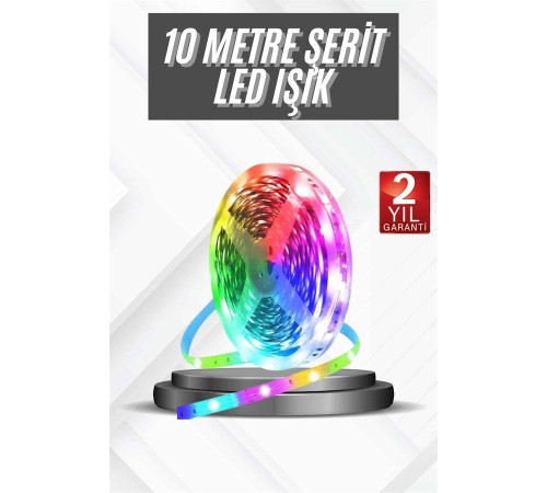 RGB Şerit Led 10 Metre Led Işık Kumanda ile Kontrol RGB